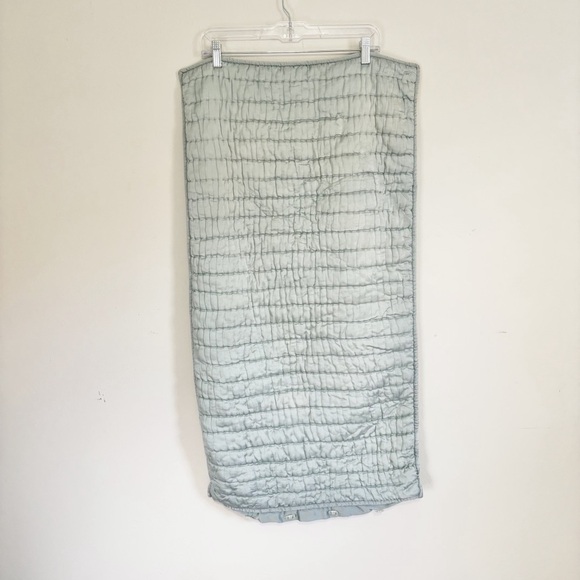 Pottery Barn Other - POTTERY BARN One Blue Silk Cotton Blend Hand-Stitched Pillow Sham King 20” X 36”